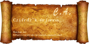 Czifrák Arianna névjegykártya